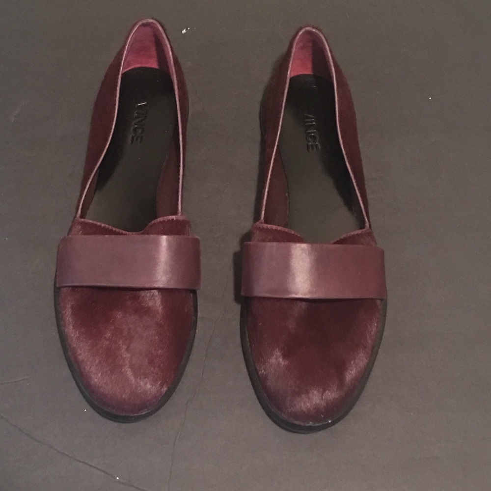 Vince - WINE COLOR Pony hair/ Calf skin flats